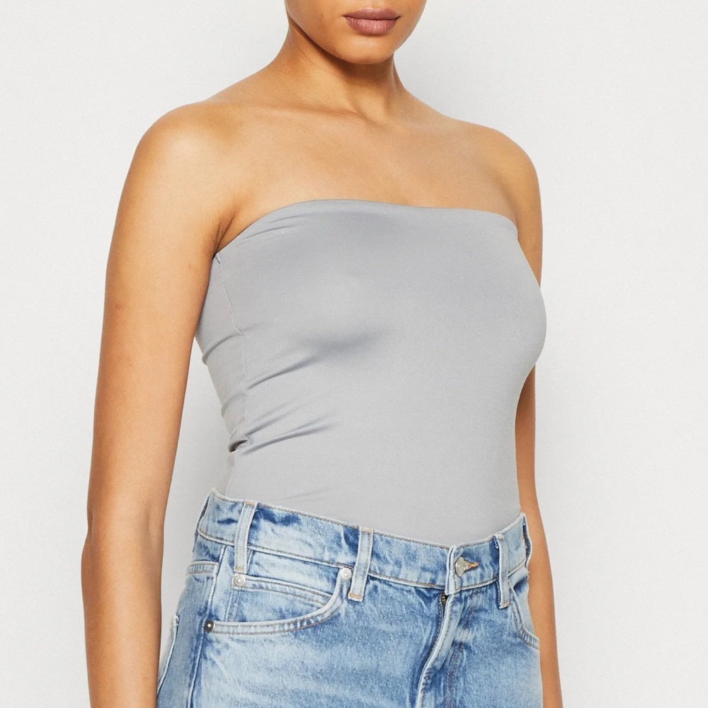 Abercrombie & Fitch BARE SLEEK SEAMLESS TUBE - Top - ‘puritan gray’ NWT